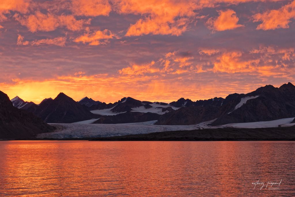 coucher du soleil glacier