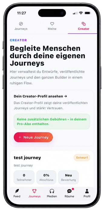 Journeys Creator im hellen Modus