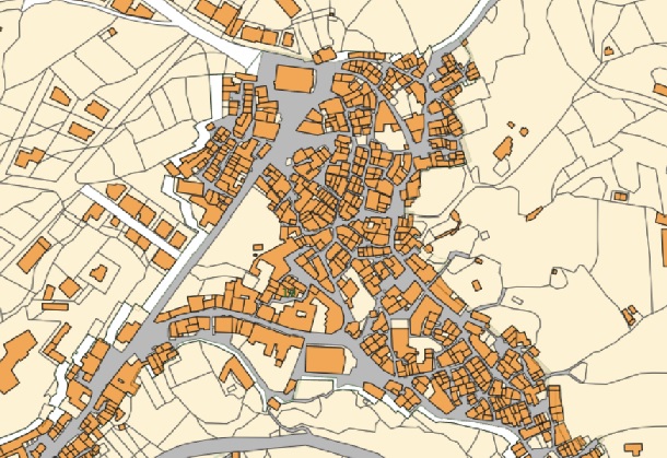 centro storico, di crinale, collinare, agricolo, Cortale
