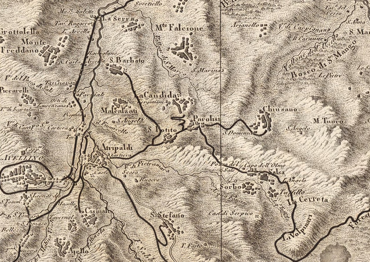 centro storico, di mezzacosta, collinare, Manocalzati, Malcalzati