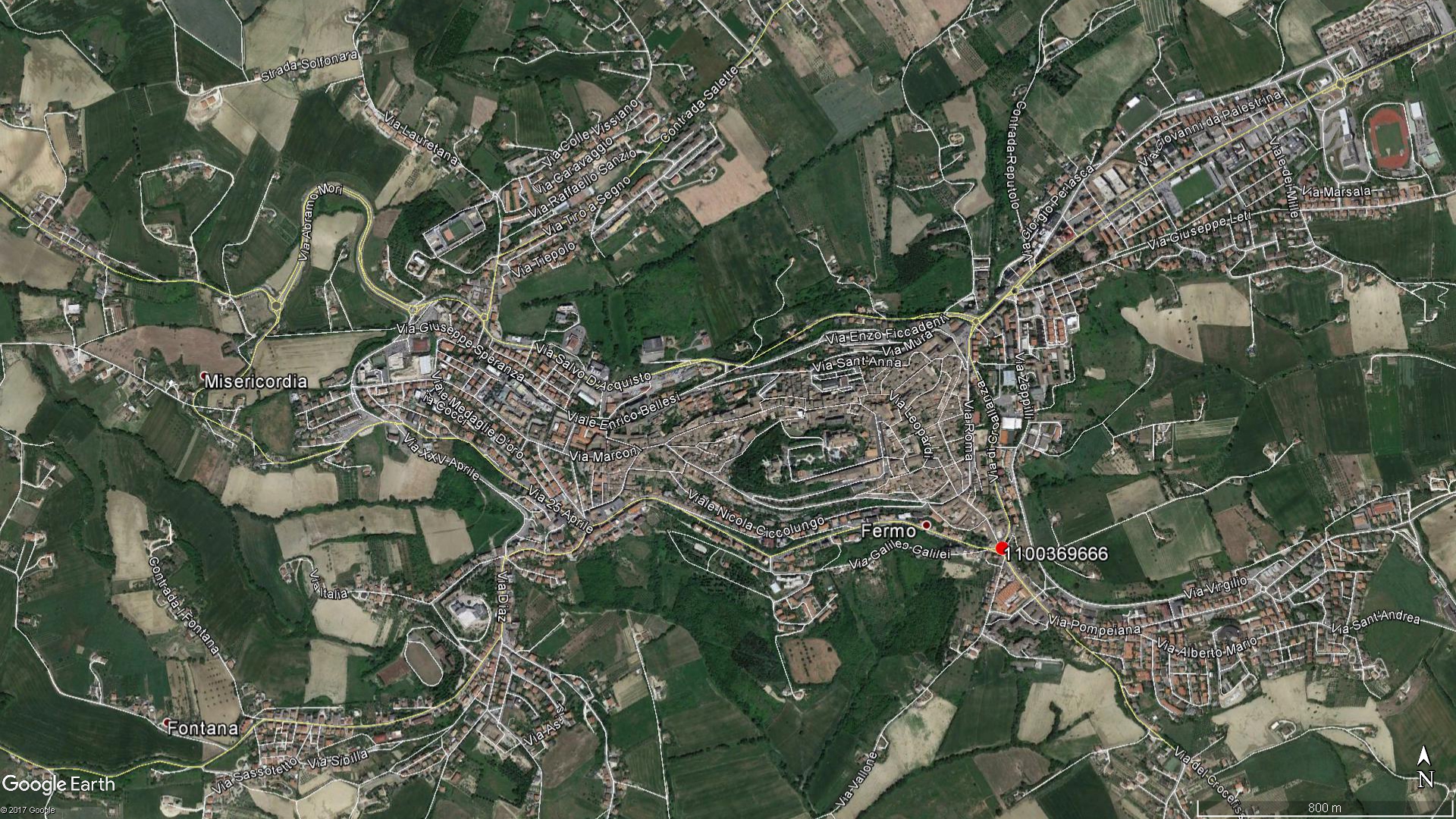 sito non identificato, struttura muraria