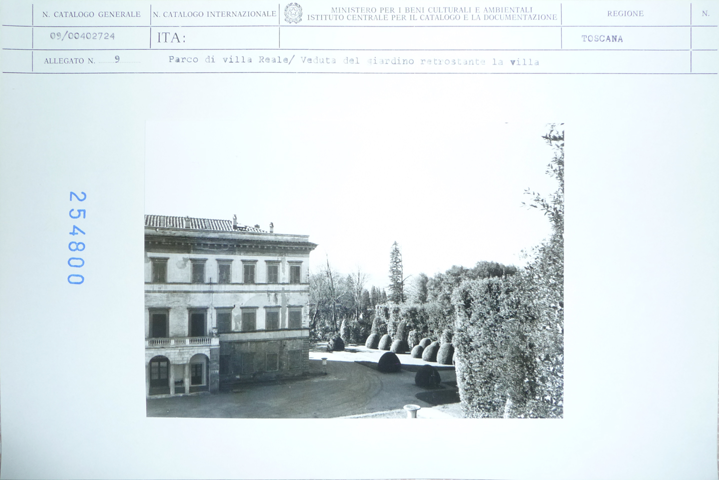 Parco di Villa Reale, Pecci Blunt , Giardino Orsetti