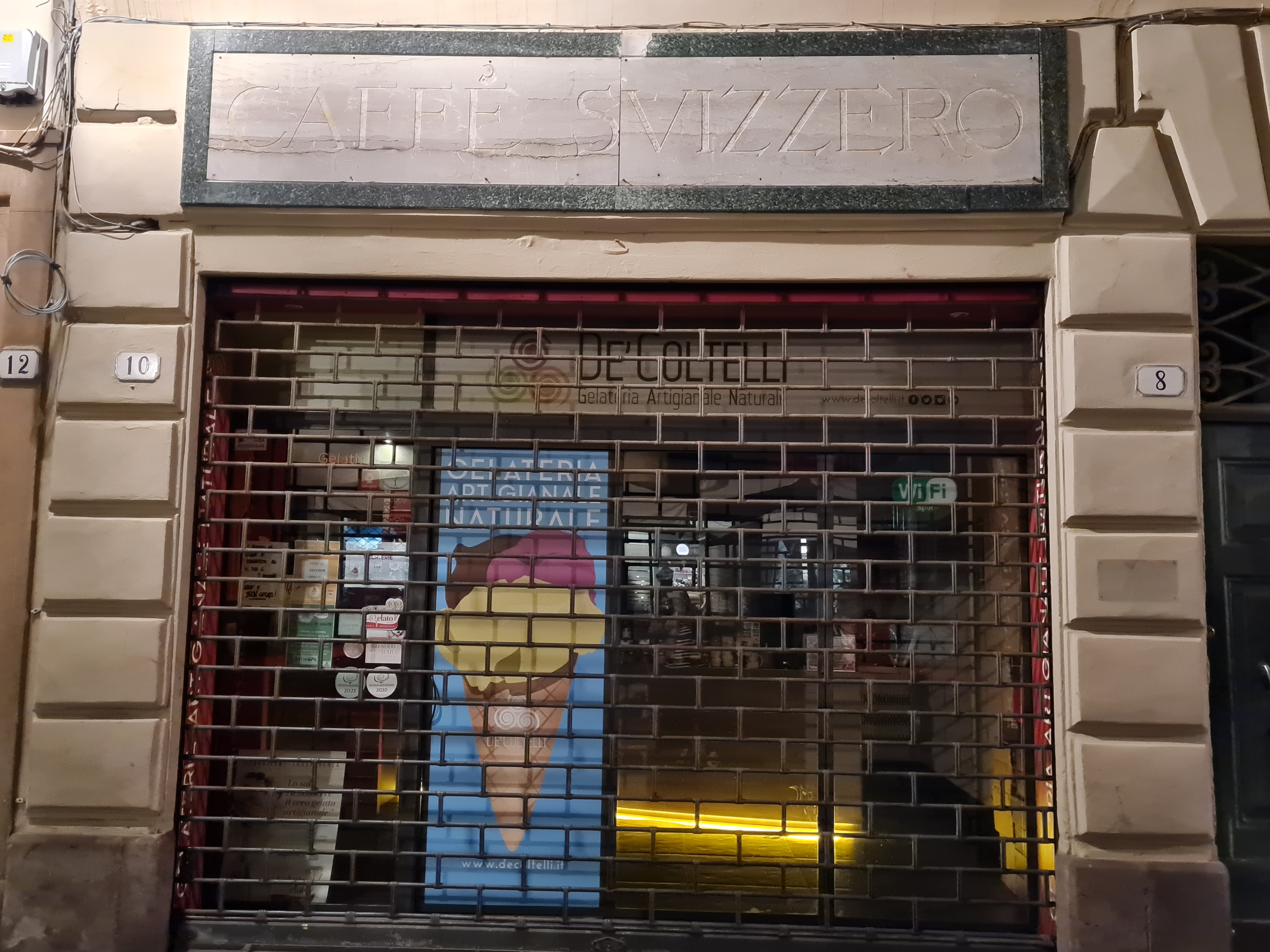 bottega, gelateria, Gelateria de' Coltelli, Caffè Svizzero