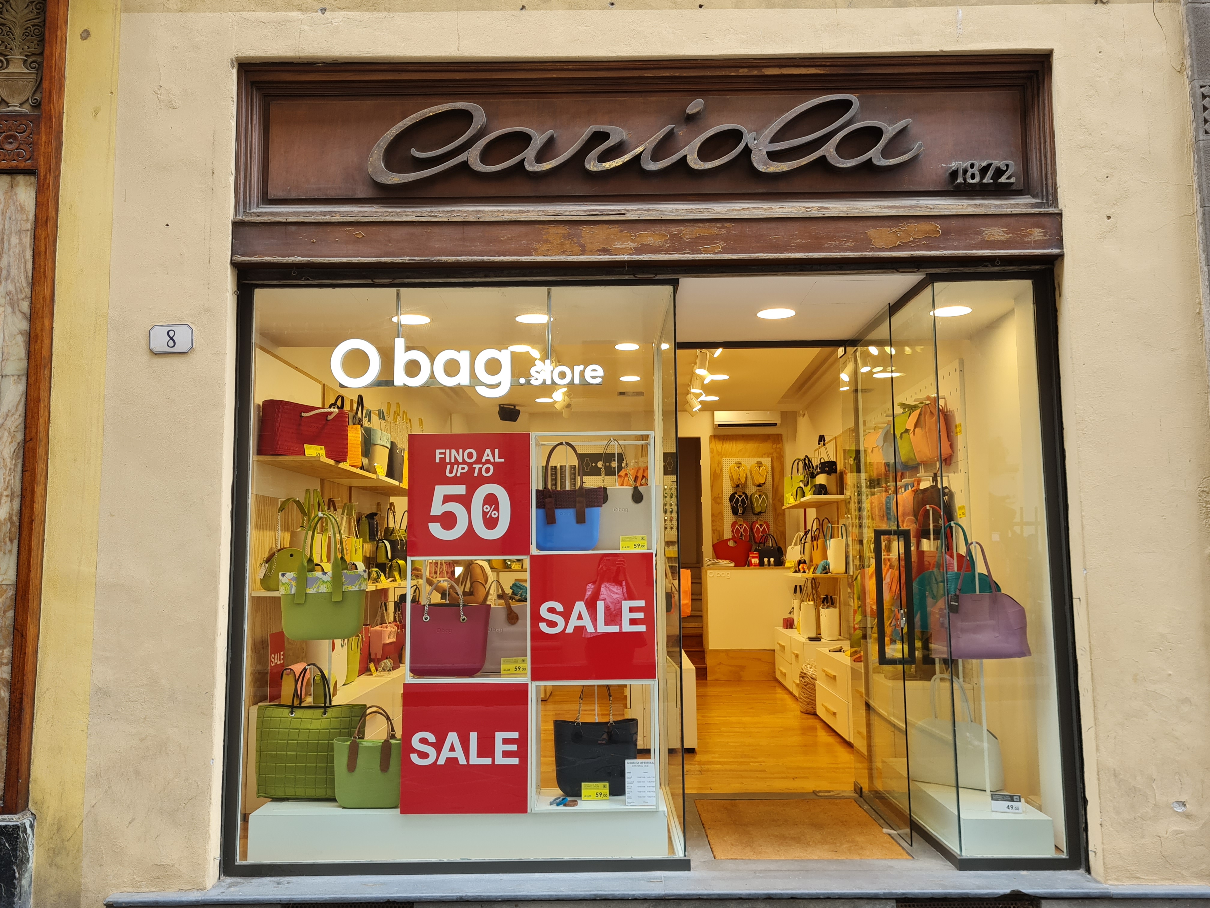 bottega, negozio di accessori, O bag Store, Giuseppe Cariola