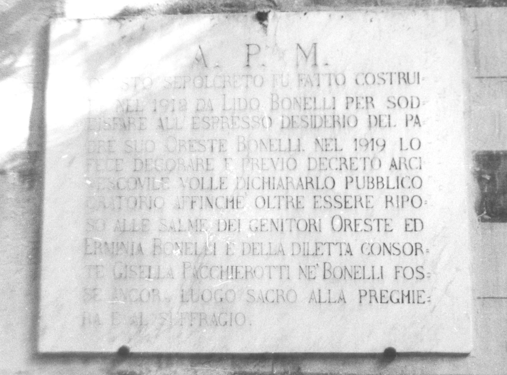 Cappella della famiglia Bonelli o di Rondinella