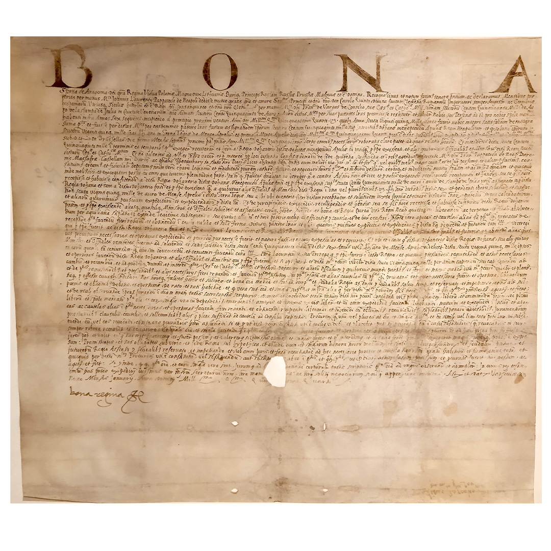 Biblioteca nazionale di Bari - Le pergamene di Bona Sforza