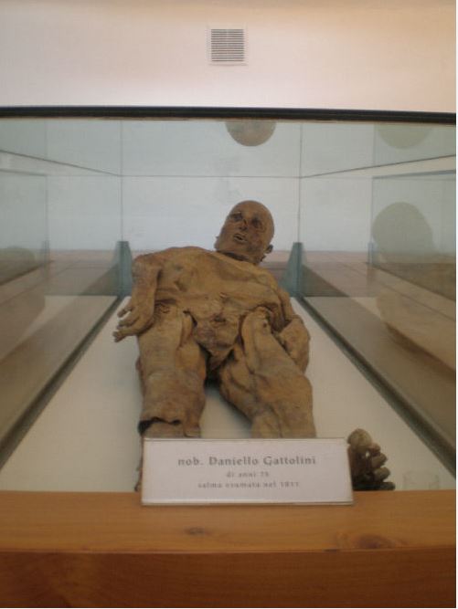 Cripta cimiteriale di San Michele - esposizione mummie